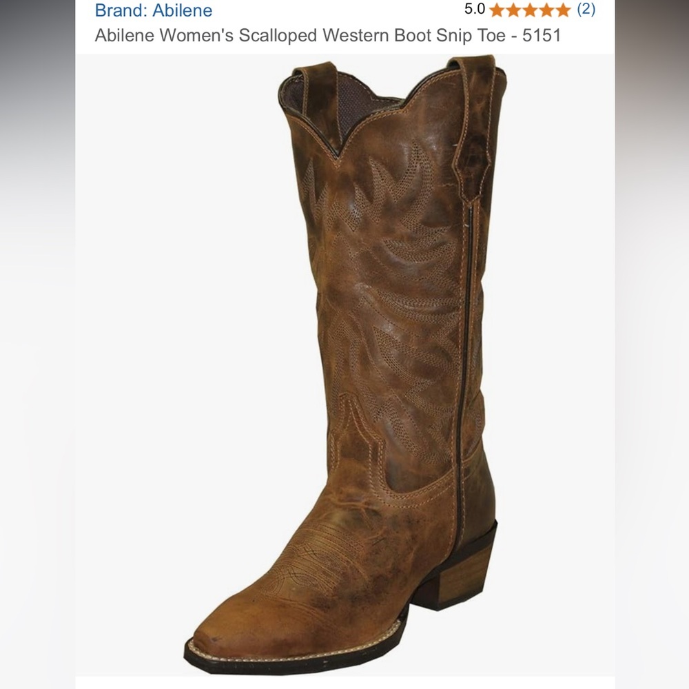 Abilene Boot Co. Rustic Brown Leather Boots - Picture 6 of 6